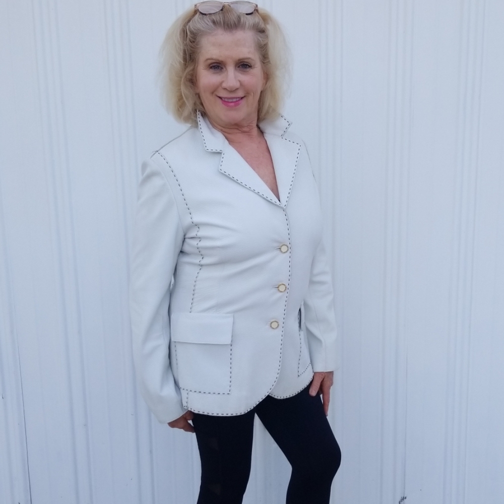 St John White leather jacket